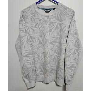Men's chubbies Crew Neck LS Sweatshirt Gray Palm Leaf Design Comfy Size Large